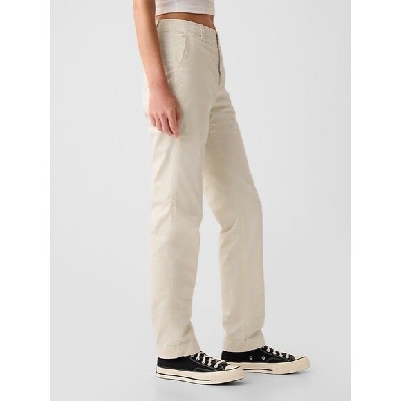 Gap Pants Women’s14 Tall Downtown Khaki Straight Chino Cotton Blend Twill Casual - Picture 3 of 14